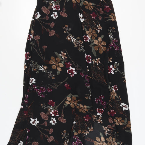 Oeuvre Women's Floral A-Line Midi Skirt, Size 14, Black