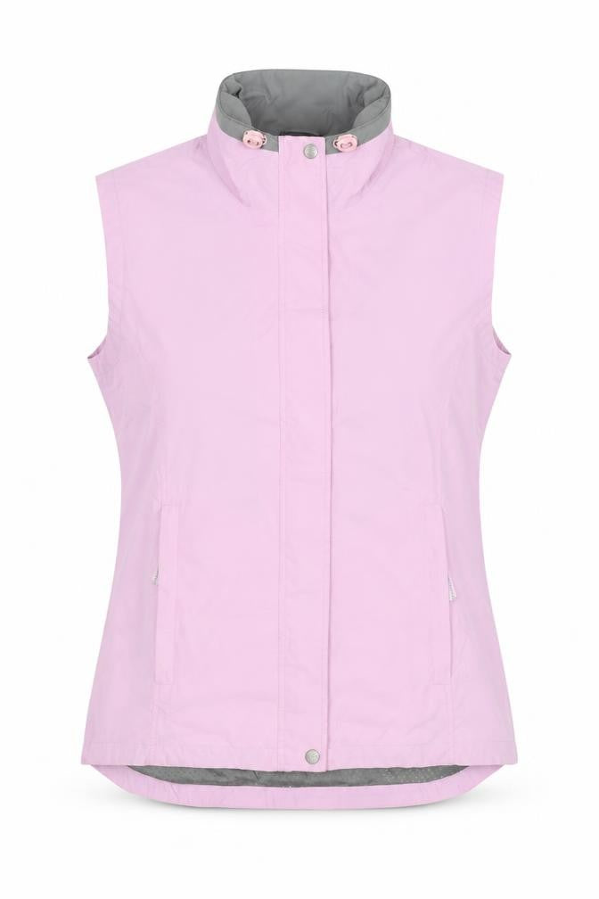 Front view of Target Dry Women's Pink Waterproof Waistcoat, size 18