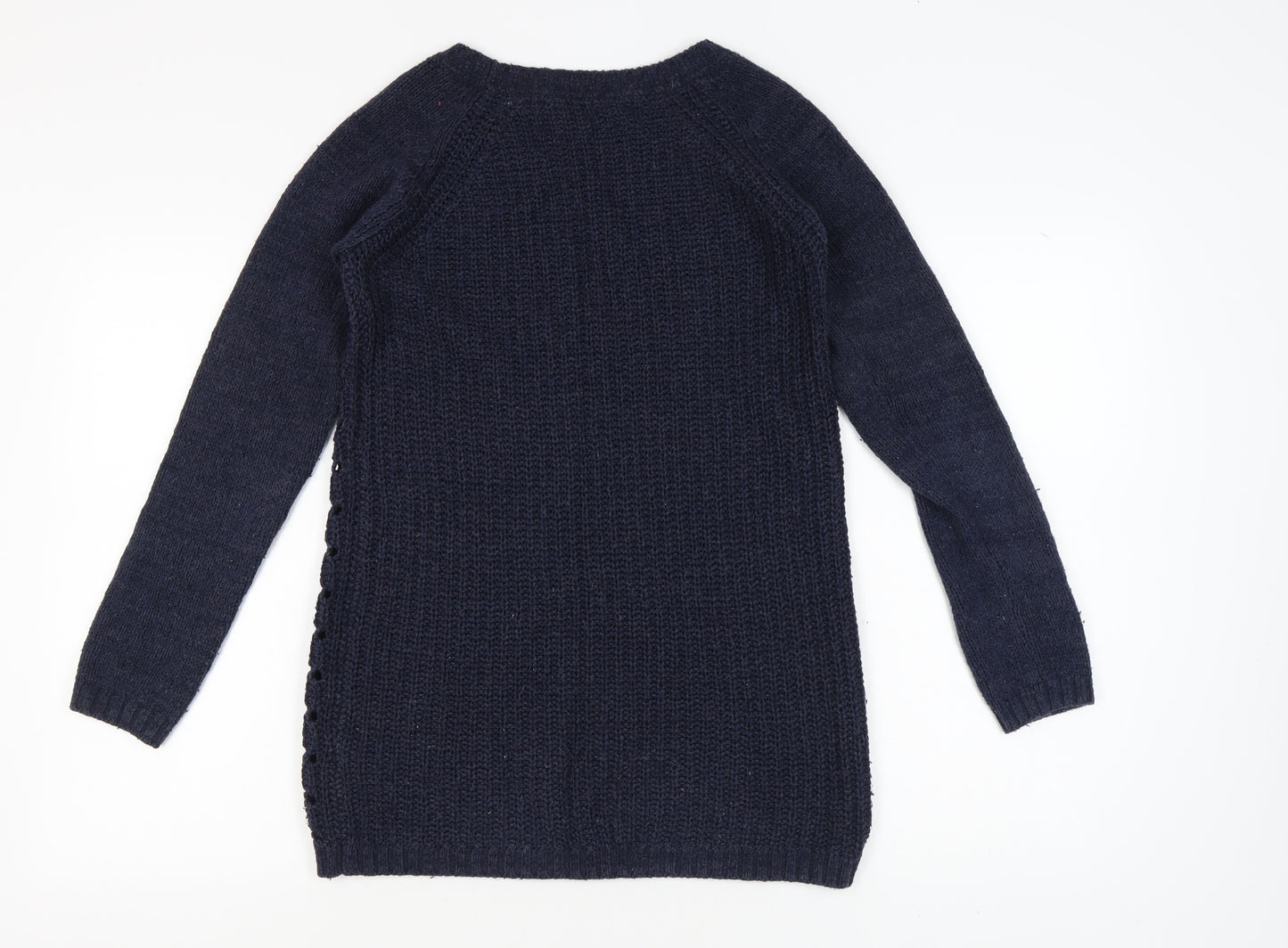 FatFace Women's Blue Open-Knit Pullover Jumper Size 10