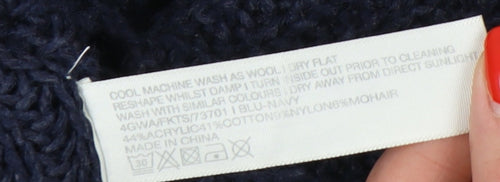 FatFace Women's Blue Open-Knit Pullover Jumper Size 10