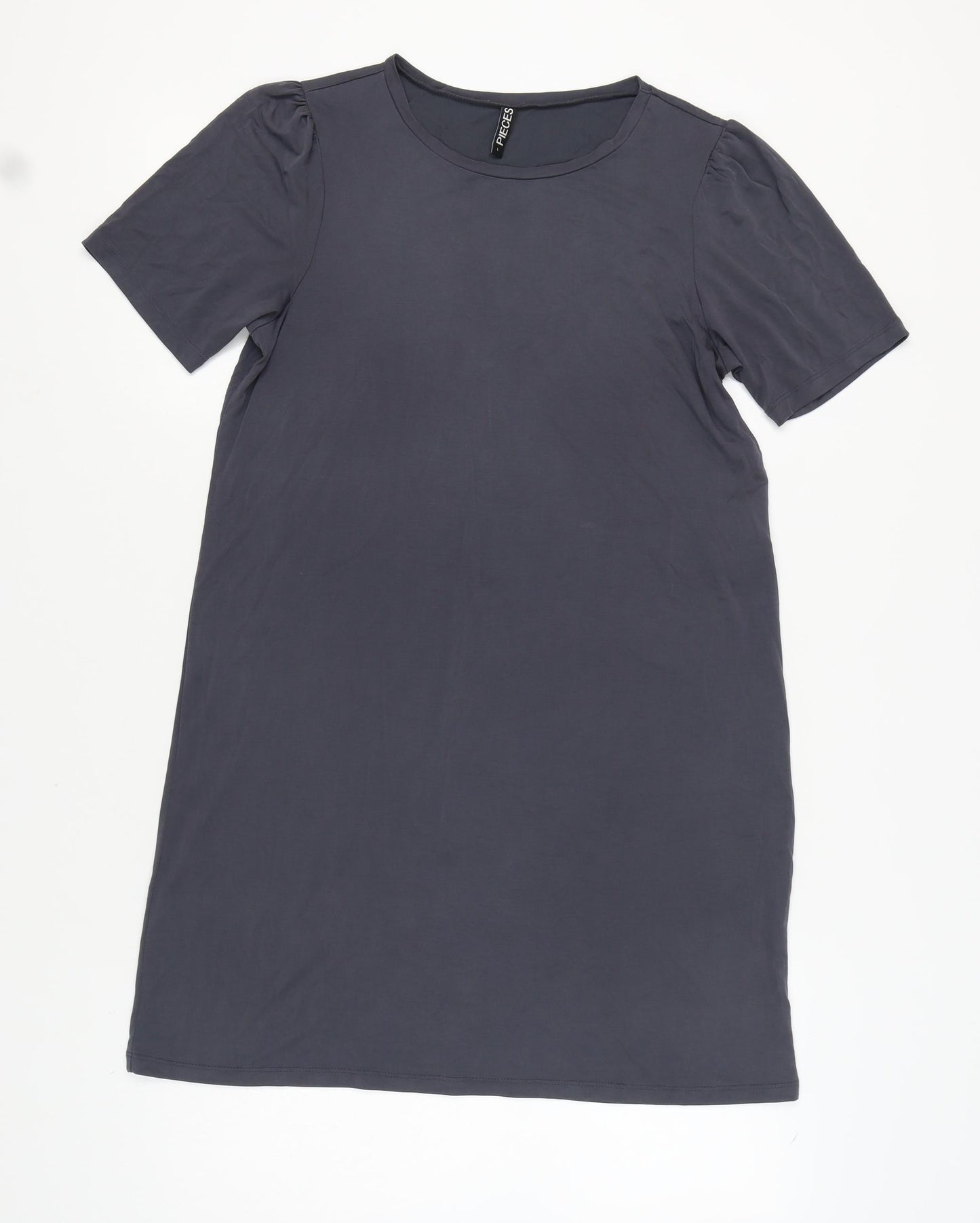 Pieces Women's Grey T-Shirt Dress, L, Casual Style