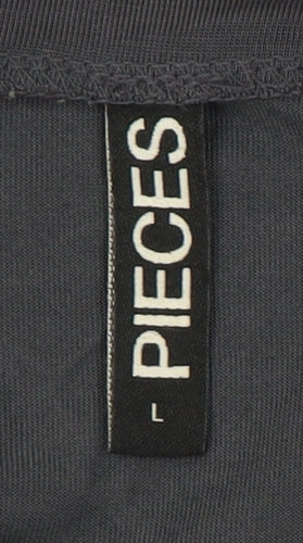 Pieces Women's Grey T-Shirt Dress, L, Casual Style