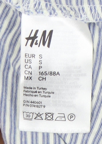 H&M Women's Grey Striped Bodysuit, Size S