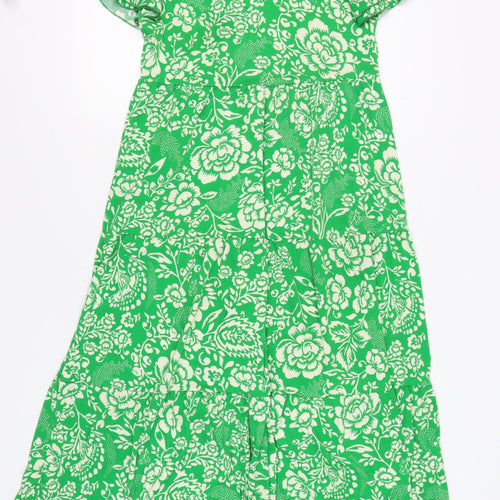 QED London Women's Green Floral Dress Medium