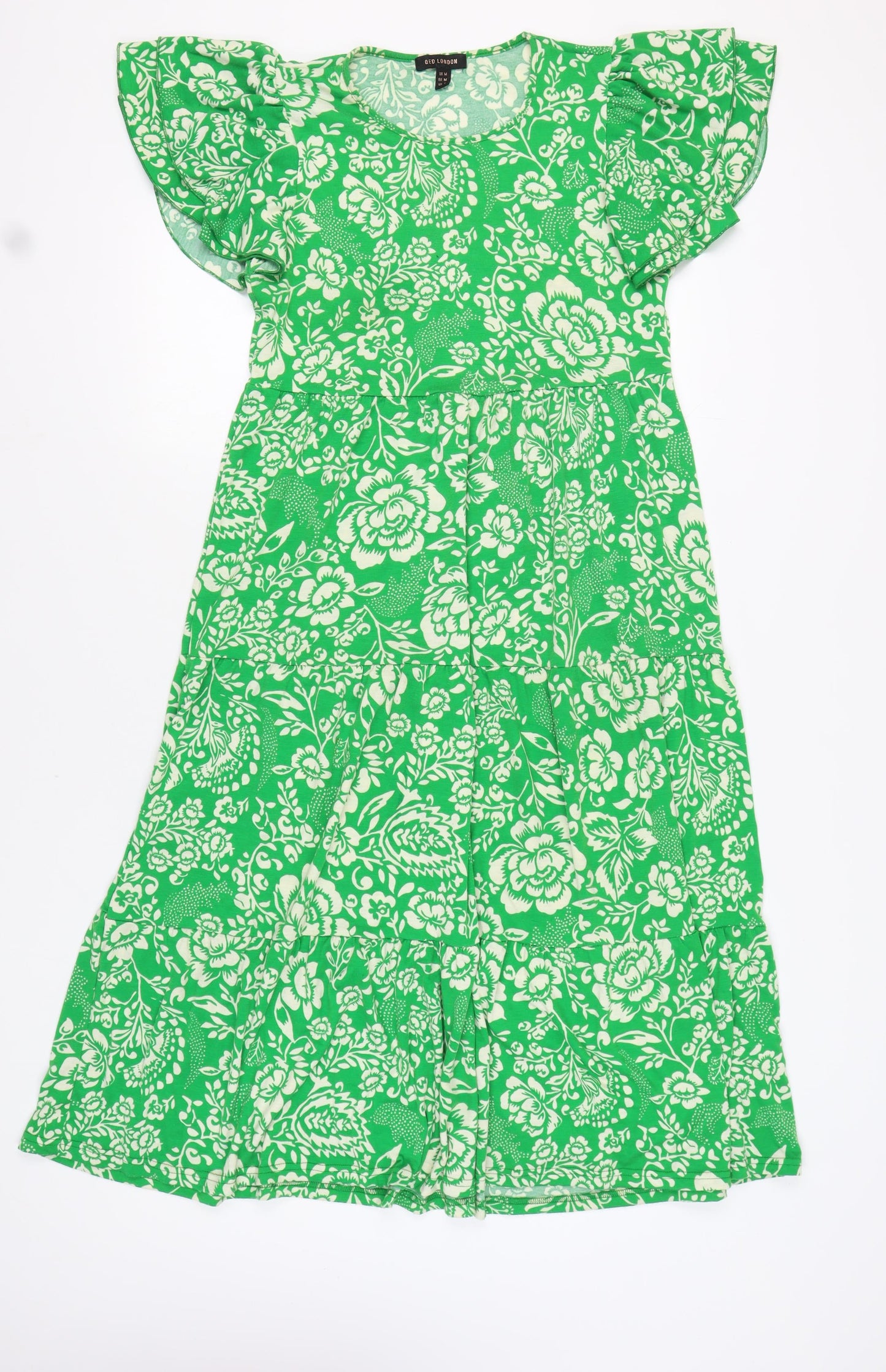QED London Women's Green Floral Dress Medium