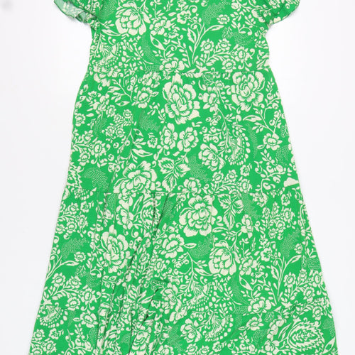 QED London Women's Green Floral Dress Medium