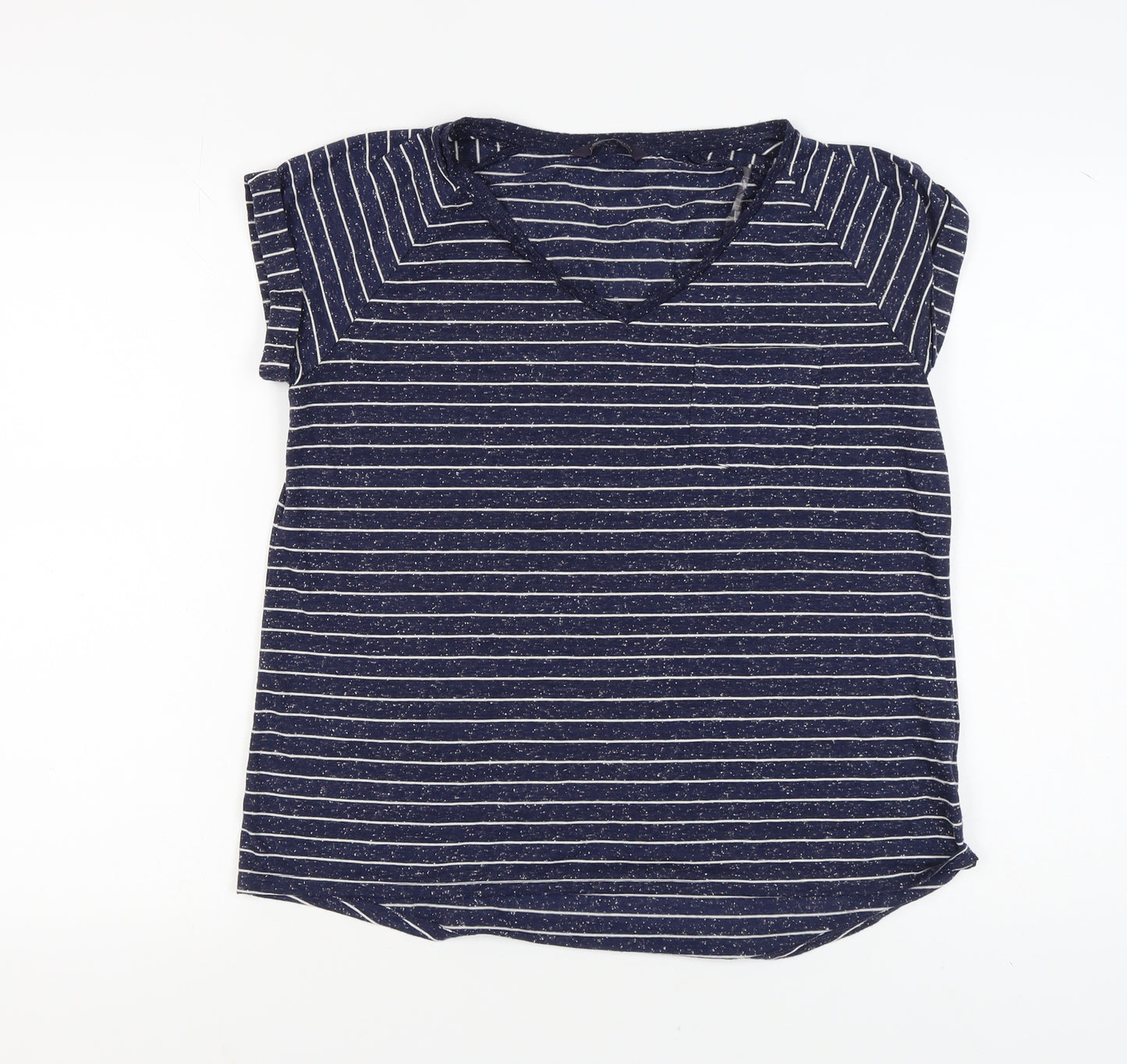 Marks and Spencer Women's Blue Striped T-Shirt, Size 14