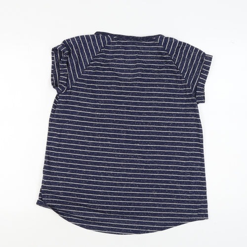 Marks and Spencer Women's Blue Striped T-Shirt, Size 14