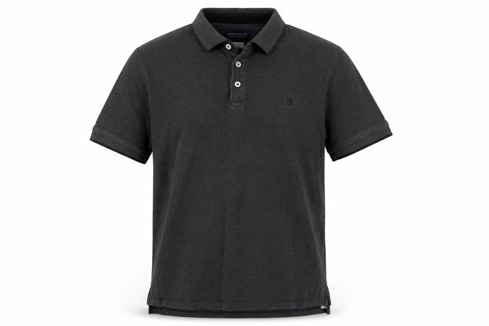 Front view of Jack & Jones Men’s Black Polo Shirt 2XL