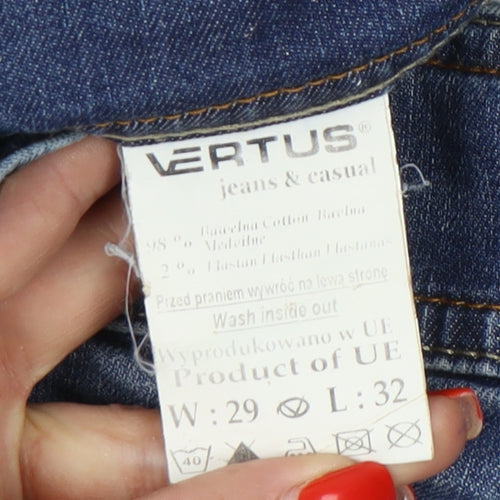 Vertus Women's Blue Straight Jeans, Size 12, Medium Wash
