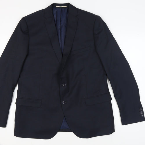 KIP Men’s Blue Single-Breasted Suit Jacket Size UK 50