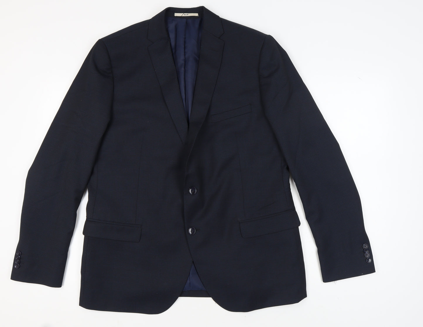 KIP Men’s Blue Single-Breasted Suit Jacket Size UK 50