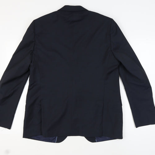 KIP Men’s Blue Single-Breasted Suit Jacket Size UK 50