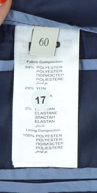 KIP Men’s Blue Single-Breasted Suit Jacket Size UK 50