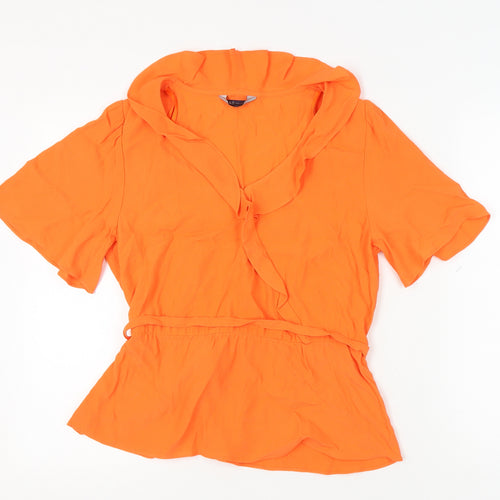 Marks and Spencer Women's Orange Blouse, Size 14, Viscose