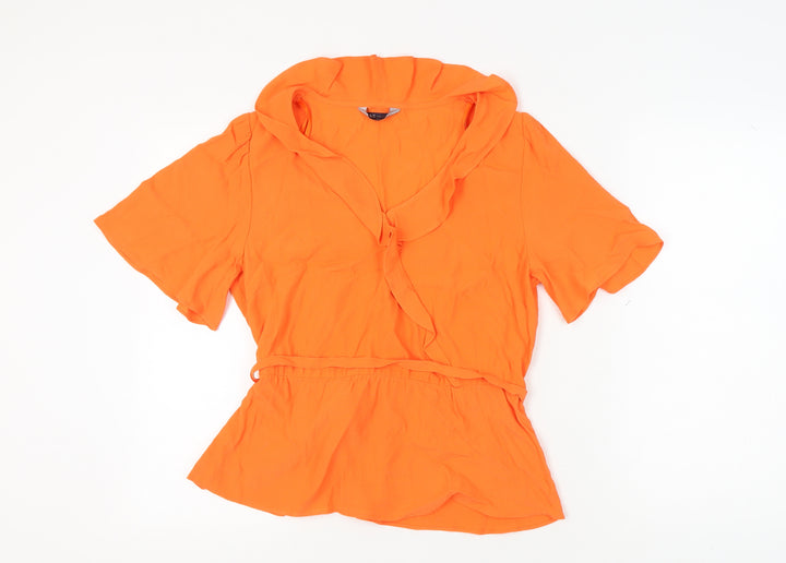 Marks and Spencer Women's Orange Blouse, Size 14, Viscose