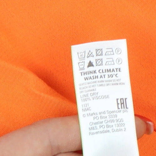 Marks and Spencer Women's Orange Blouse, Size 14, Viscose