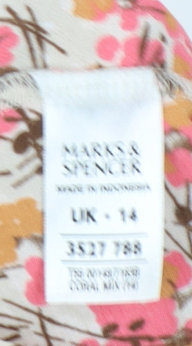 Marks and Spencer Women's Floral Wrap Blouse, Size 14