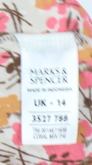 Marks and Spencer Women's Floral Wrap Blouse, Size 14