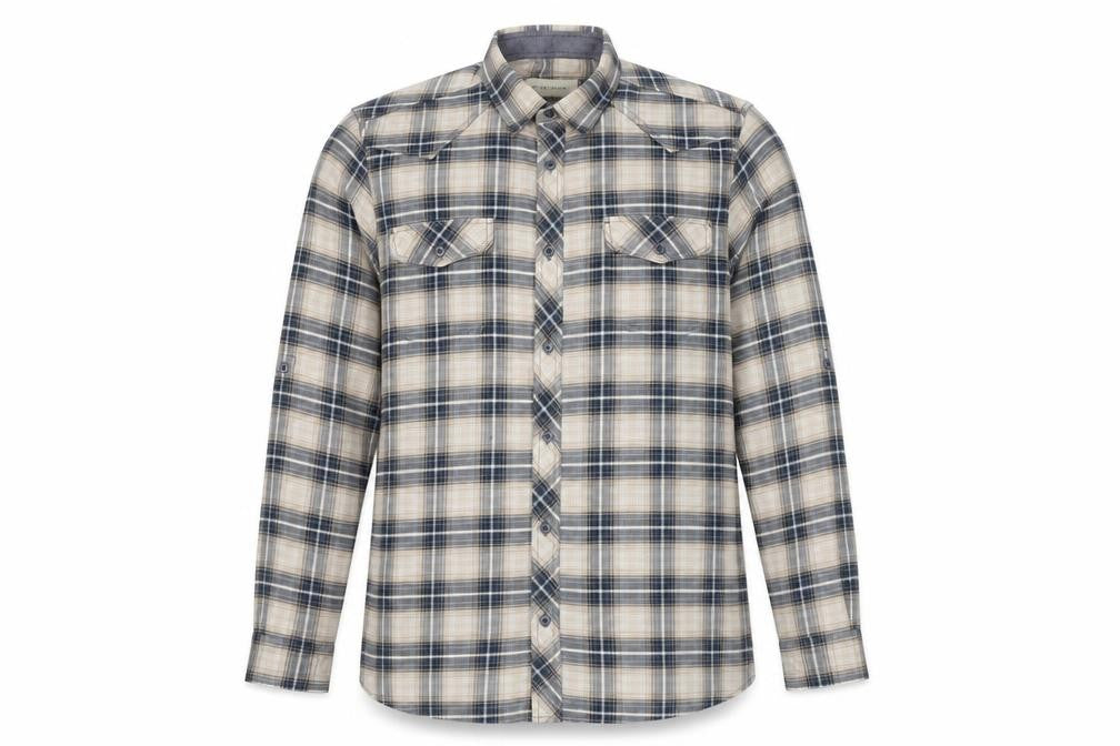 Front view of River Island Men's Blue Plaid Flannel Shirt M