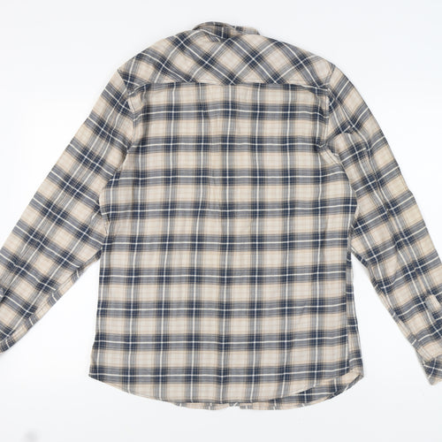 River Island Men's Blue Plaid Flannel Shirt M