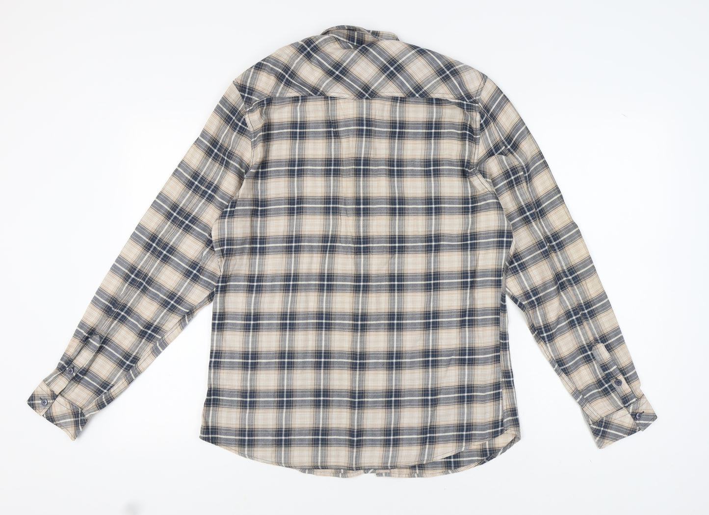 River Island Men's Blue Plaid Flannel Shirt M