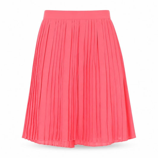 Front view of Mango Women’s Pink Midi Pleated Skirt, size UK 6