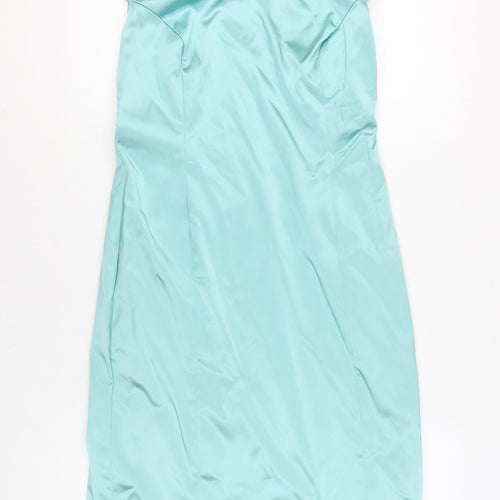 Coast Women's Blue Sheath Dress Size 12 V-Neck Cocktail