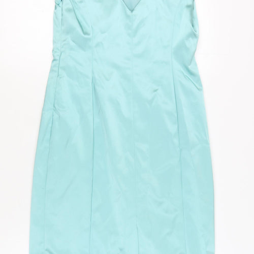 Coast Women's Blue Sheath Dress Size 12 V-Neck Cocktail