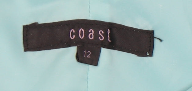 Coast Women's Blue Sheath Dress Size 12 V-Neck Cocktail