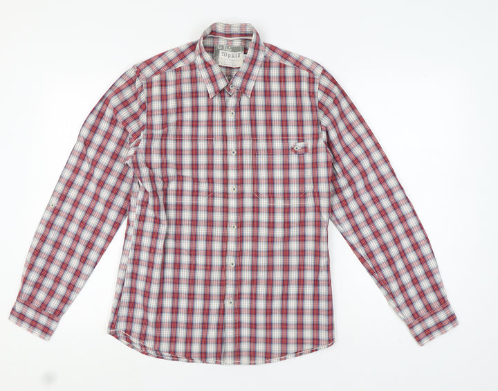Topman Men's Multicoloured Check Button-Up Shirt M