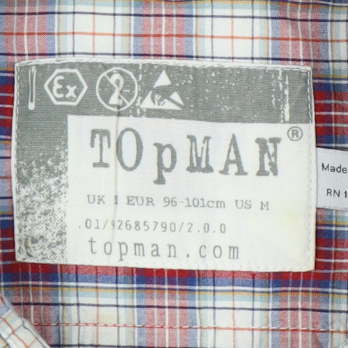 Topman Men's Multicoloured Check Button-Up Shirt M