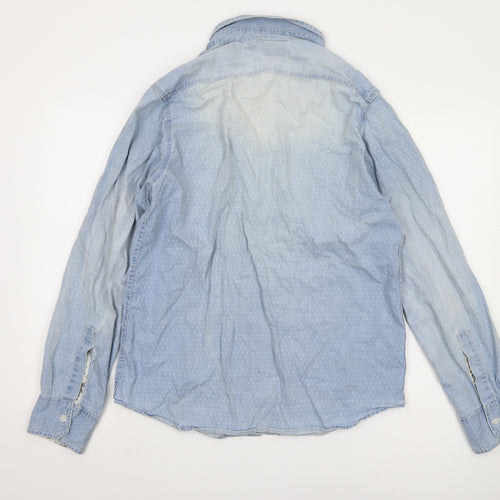 Brave Soul Men's Blue Denim Shirt, Large, Button-Up