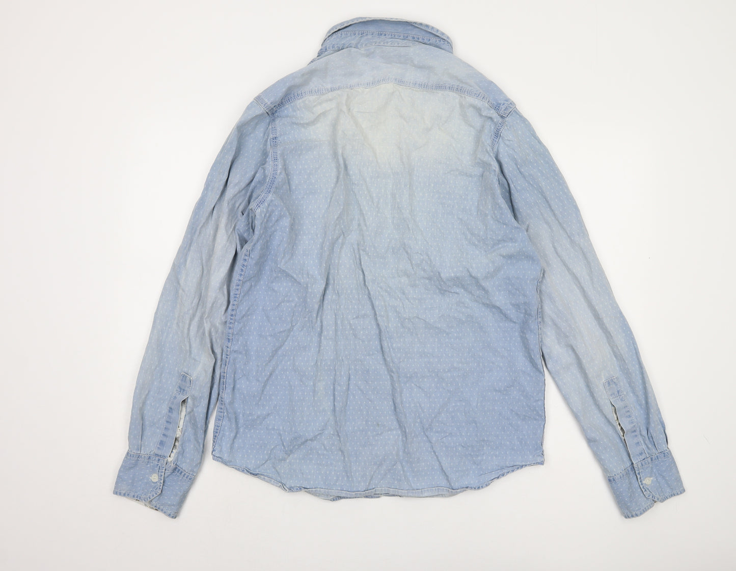 Brave Soul Men's Blue Denim Shirt, Large, Button-Up