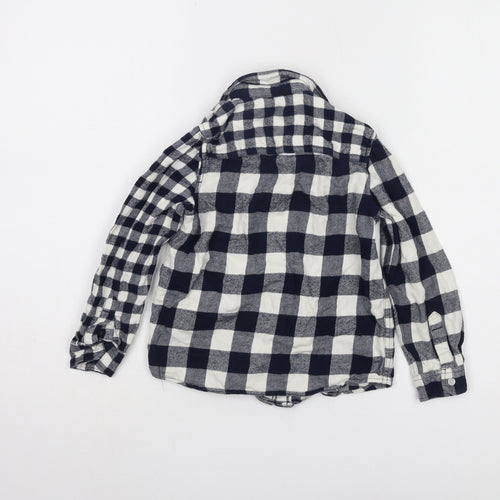 Marks and Spencer Boys Black & White Check Shirt 5-6 Years