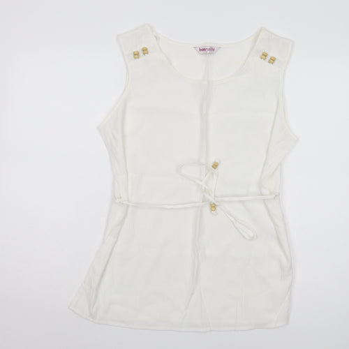 Bonmarché Women's White Sleeveless Tank Top