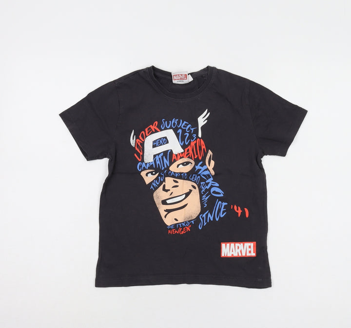 Marvel Black Captain America Boys T-Shirt 7-8 Years