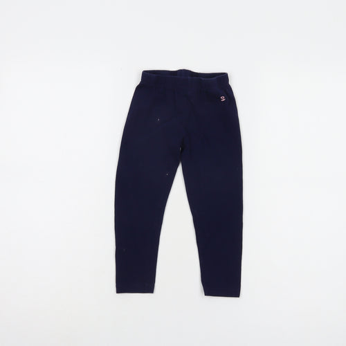 DKNY Girls Blue Ankle Leggings 4 Years Cotton Elastane