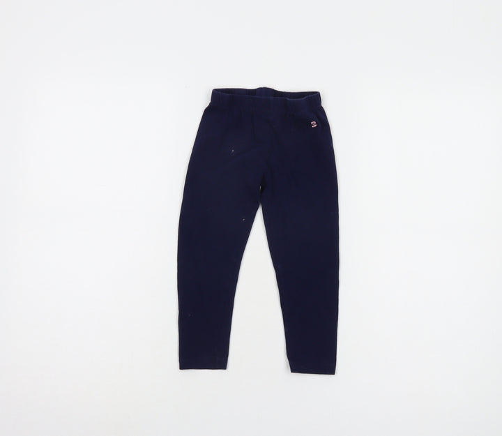 DKNY Girls Blue Ankle Leggings 4 Years Cotton Elastane