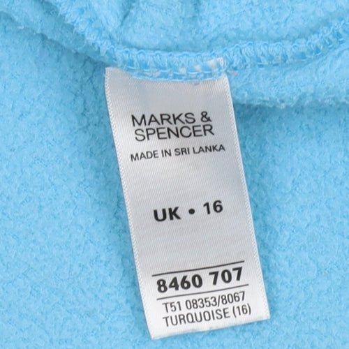 Marks and Spencer Women's Blue Fleece Zip Jacket Size 16