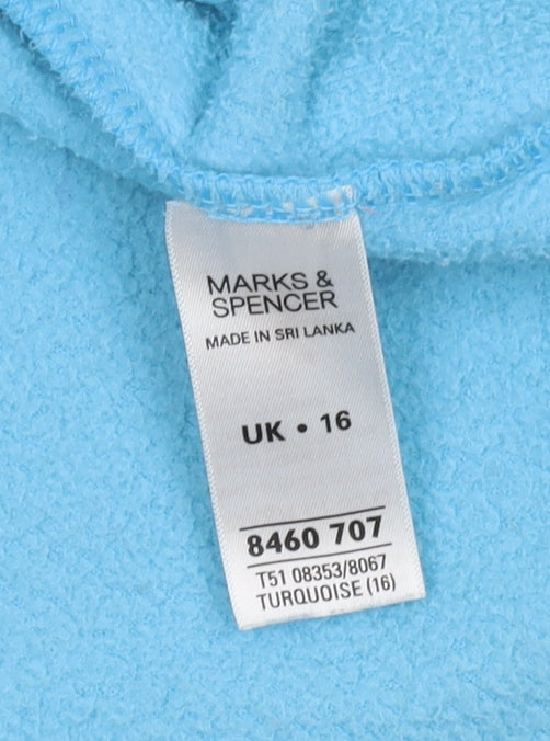 Marks and Spencer Women's Blue Fleece Zip Jacket Size 16