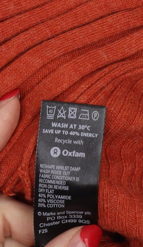 Marks and Spencer Women's Orange Open Front Cardigan Size 18