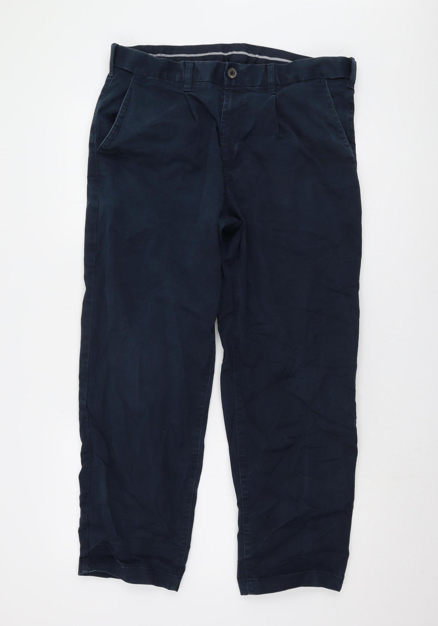 Marks and Spencer Men's Blue Chino Trousers Size 36