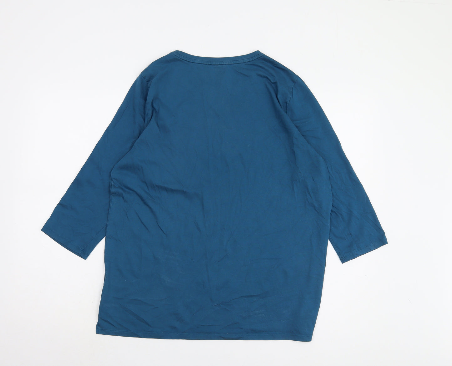 Lands' End Women's Blue 3/4 Sleeve T-Shirt M