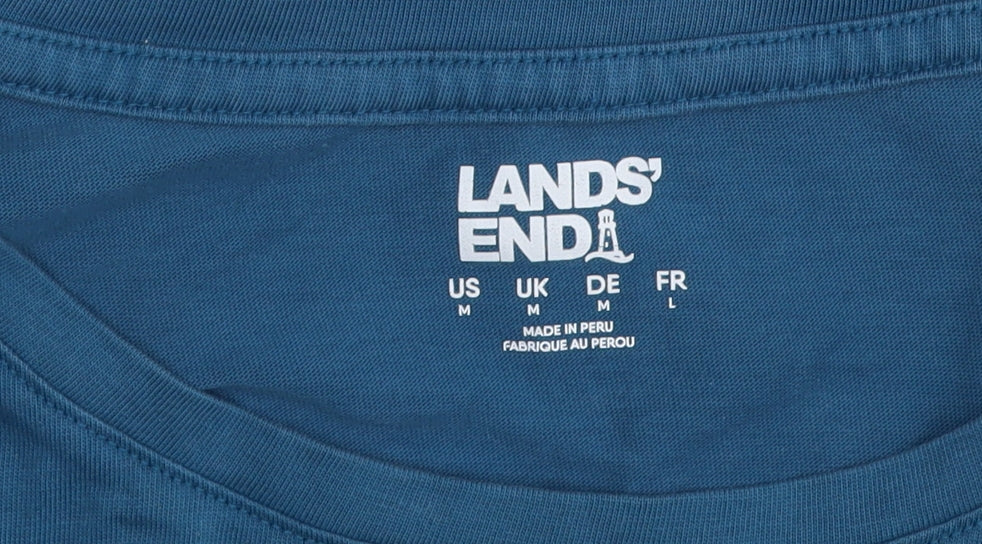 Lands' End Women's Blue 3/4 Sleeve T-Shirt M