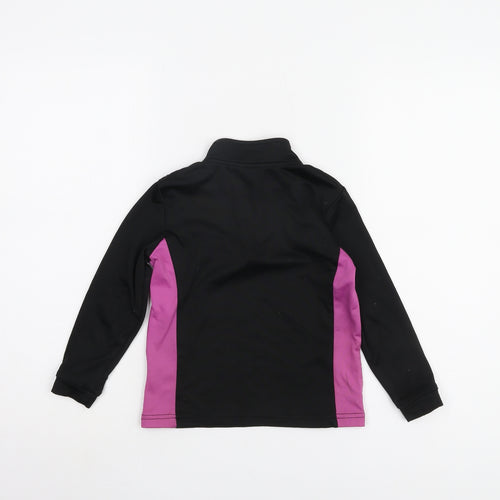 Crane Girls Black Pullover Activewear Long Sleeve Top, Size 5-6