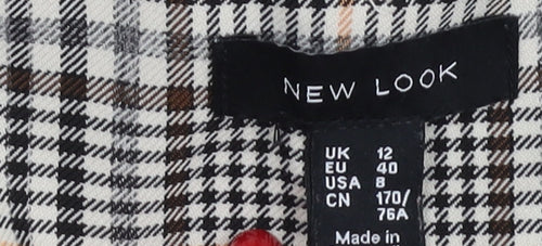 New Look Women's Check Trousers, UK 12, Multicoloured