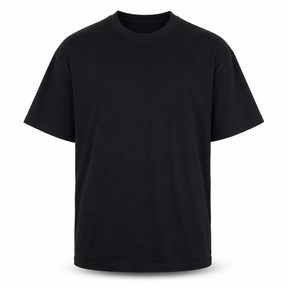 Front view of boohooMAN Men's Black Graphic Print T-Shirt, M