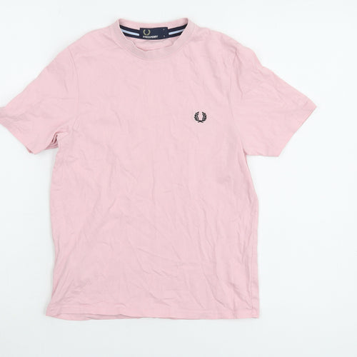 Fred Perry Boys Pink T-Shirt, Short Sleeve, Size S, Casual