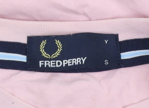 Fred Perry Boys Pink T-Shirt, Short Sleeve, Size S, Casual
